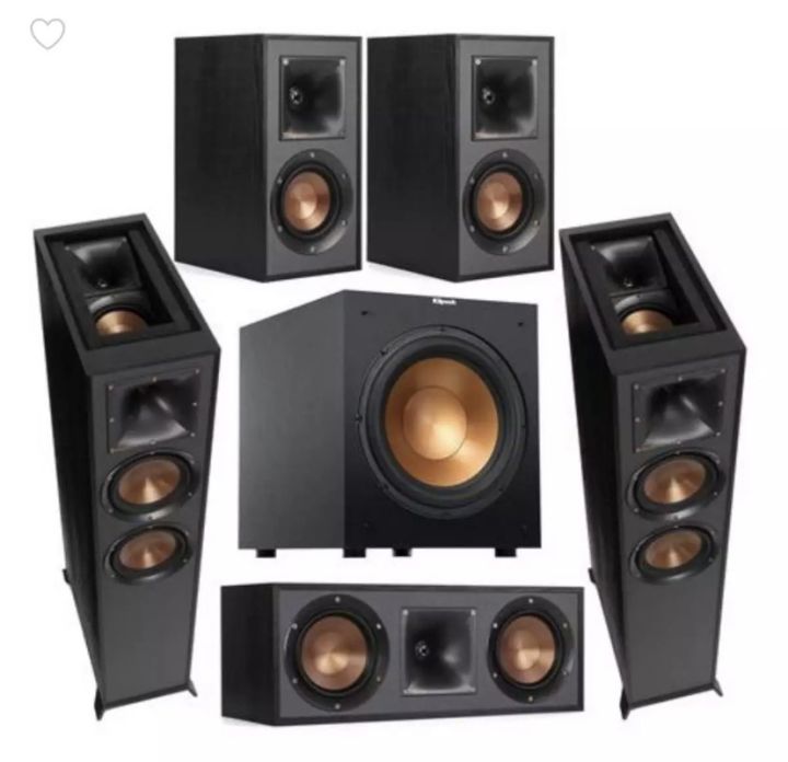 Klipsch Reference Atmos 5.1.2 (R-625FA,R-52C,R-41M, R-12SW) Home Theater Pack Black Textured
