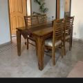 six seater dining chairs set with table pure sheesham wood. 