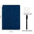 1 Pcs Reusable Whiteboard Notebook Set With Whiteboard Pen Erasing Cloth Leather Memo Pad Weekly Planner Portable Stylish Office. 