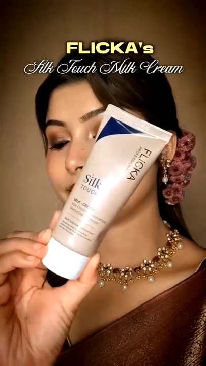 Original 100% Flicka Professional Silk Touch Milk Cream Moisturizer & Primer | Hydrating Face Cream for Smooth & Glowing Skin
