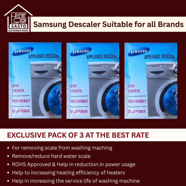 Samsung Washing Machine Discaling Powder For Top Load And Front Load | Samsung Descaler | Suitable For All Brands | Pack of 3(3x100g)