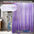 3D Mysterious Purple Clear and Transparent Bathroom Partition Curtain, High Appearance Horizontal Decorative Curtain. 