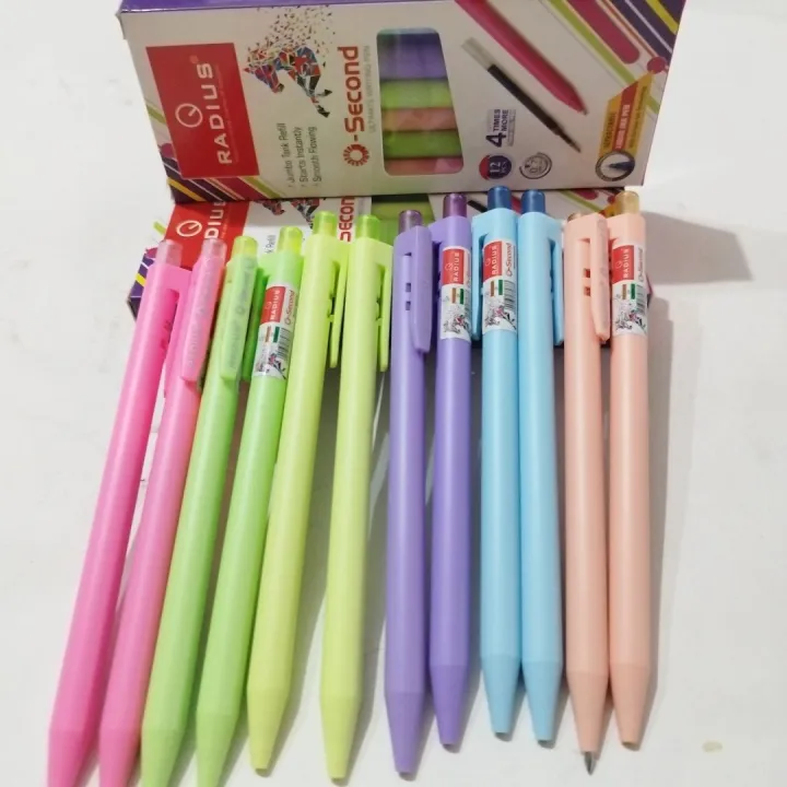 Radius%20Colorful%20Ball%20Pen%20Black/%20Blue%20Ink%2012%20Pcs%20Set%20-%20Image%206