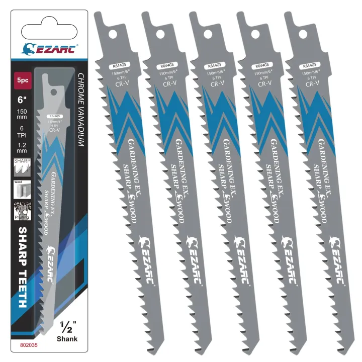 EZARC%205PCS%20Wood%20Pruning%20Reciprocating%20Saw%20Blade%206-Inch/150mm%20Recip%20Saw%20Blades%20R644GS%206TPI%20-%20Image%207