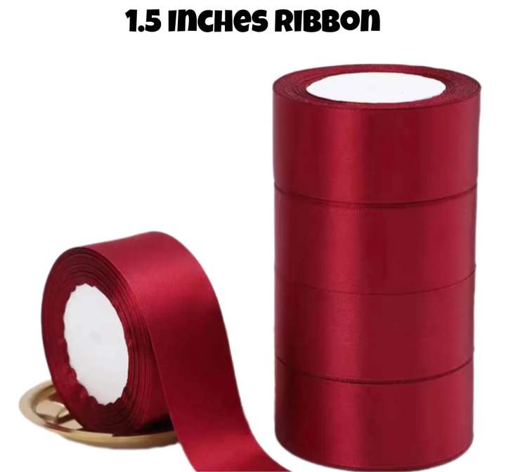 1.5 INCH satin Ribbon(15 to 20 yards) & 1 INCH WIDE RIBBON (17 plus yards) , Ribbon Roll, Satin Ribbon, Satin Ribbon Roll , Ribbons, 3.8 cm Ribbon