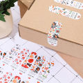 50 pieces Cute Floral Print Expression Rectangular "Thank You for Your Order" Seal Stickers, Paper Gift Item Sealing Labels, Fast Food Takeout Packaging Thank You Stickers, Matte Finish, Single Use.