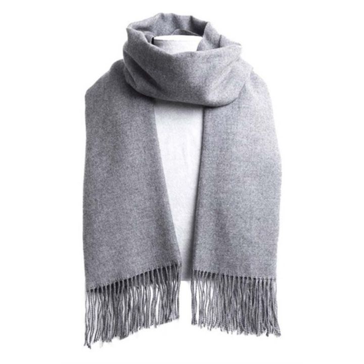 33*174cm%20Autumn%20And%20Winter%20Solid%20Color%20Imitation%20Cashmere%20Scarf%20Monochrome%20Thickened%20Long%20Men%20And%20Women%20Tassel%20Shawl%20Warm%20Scarf%20-%20Image%202