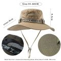 Summer Men Bucket Hat Outdoor UV Protection Wide Brim Panama Safari Hunting Hiking Hat Mesh Fisherman Hat Beach Sunscreen Cap.