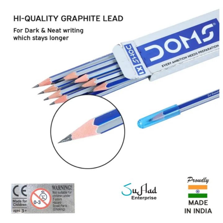 Doms%20Pencils%201%20Packet%20Set%20Of%2010%20Pcs(1%20Eraser+1%20Sharpener)%20-%20Image%203