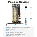 JEYI SK6 M.2 Dual M.2 PCIE 4.0 Adapter for NVMe / NGFF SSD, NVME (m Key) and SATA (b Key) SSD to PCIe x4 X8 X16 Slot. 