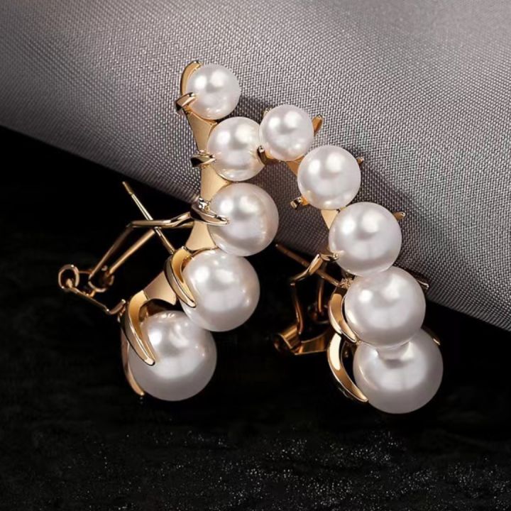Unique Pearl Stud Earring Classic Charm Women's Jewelry New Fashion Exquisite Zircon Accessories Birthday and Christmas Gift