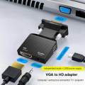 New VGA to HDMI converter adapter support 1080p HDMI to VGA adapter for PC laptop to HDTV projector video audio converter. 