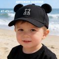 Baby Kids Cute Bear Embroidery Baseball Cap 47-49cm 1-3 Years Spring Summer Children Hat Korean Style Travel Ears Cap. 