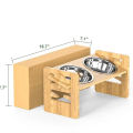1PC Anti Slip Bamboo Pet Feeder Stand Adjustable Raised Food Bowls with 2 Bowls for Comfort Feeding. 
