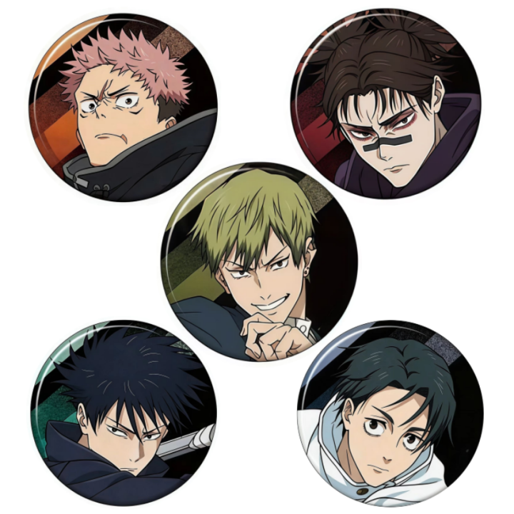 Jujutsu Kaisen Figure Badges Button Pins Zenin Naoya Fushiguro Megumi Itadori Yuji Okkotsu Yuta Choso Brooch Cat Bag Accessories