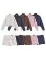 hh Women Trendy Polka Dot Two Piece Tracksuit Long Sleeve Crop Jacket & Shorts Set Casual High Street Summer Women Daily Outfit. 