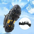 1 Pair M L Crampons Shoes Cover 24 Teeth Anti-Slip Ice Grips Gripper Shoes Boot Hiking Ice Climbing Shoe Spikes Climbing Chain.