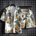 Hawaiian Beach Suit, Genderless Casual Shirt Shorts, Multi-color Optional.