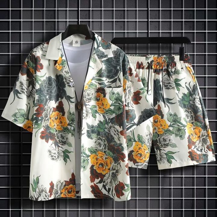 Hawaiian%20Beach%20Suit,%20Genderless%20Casual%20Shirt%20Shorts,%20Multi-color%20Optional%20-%20Image%204