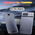 AI Voice Recorder Mini Magnetic Powerd ChatGPT App Phone Call Espia Transcribe Summarize 58 Language Translator Audio Dictaphone. 
