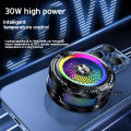 FS18 AI Mobile Cooler 30W Magnetic Back-clip Ice Cooling Radiator Digital Display RGB Light Gaming Cooler Temperature Control. 