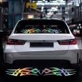 Tribal Flame Style Car Sticker Front Rear Windscreen Banner Vinyl Auto Decor Accessories For BMW Audi Tesla Seat Subaru Skoda. 
