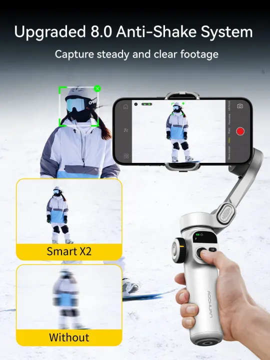 AOCHUAN%20Smart%20X2%20Handheld%20Gimbal%203%20Axis%20Stabilizer%20Built-in%2020cm%20Extension%20Rod%20LED%20Display%20Phone%20Holder%20For%20iPhone%20Smartphone%20-%20Image%202
