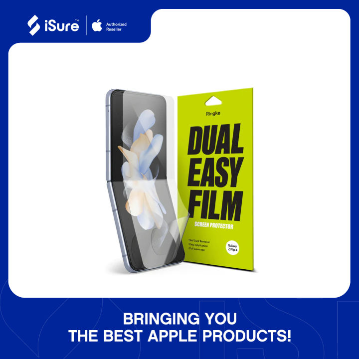 Ringke Dual Easy Film Screen Protector for Samsung Galaxy Z Flip 4 (2pack) (iSure)