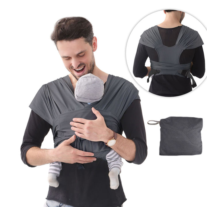 Adjustable%20Baby%20Carrier%20with%20Breathable%20Cotton%20And%20Mesh%20Fabric%20for%20Both%20Mother%20And%20Baby%20Comfortable%20Soft%20Babywearing%20Wrap%20-%20Image%207