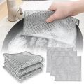 2 Sided Pack of 10 Multipurpose Wire Dishwashing Rags for Wet and Dry Stainless Steel Scrubber for Utensils Non-Scratch Wire Dishcloth for Washing Dishes Sinks Counters Easy Rinsing. 
