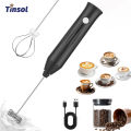 TINSOL Mini Electric Milk Frother Handheld Wireless Milk Frother USB Rechargeable Coffee Stirrer Electric Hand Mixer, Egg Beater.