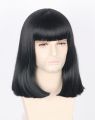 Unisex Black Wig with Bangs Short Straight Halloween Cosplay Costume Party Wigs Lord Farquaad wig. 