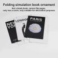 Modern Foldable Fake Book (3counts), City Theme Fake Book, Book Shaped Photo Props, Desktop Ornaments for Home Decor. 