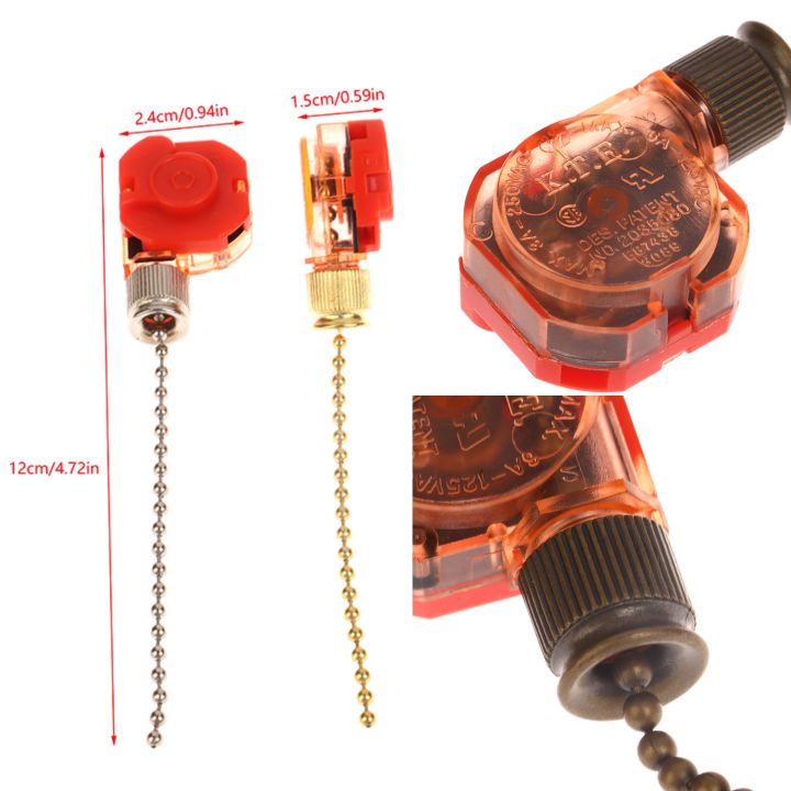 1 Piece 6A 125AC, 3A 250AC 3-speed 4-wire Pull Chain Control Brass 4 ...