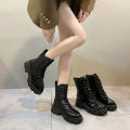 2025 New Fashion Thick Sole Thick Heel Women's Boots Large Size Women's Shoes Black Platform Sole Small Short Boots. 
