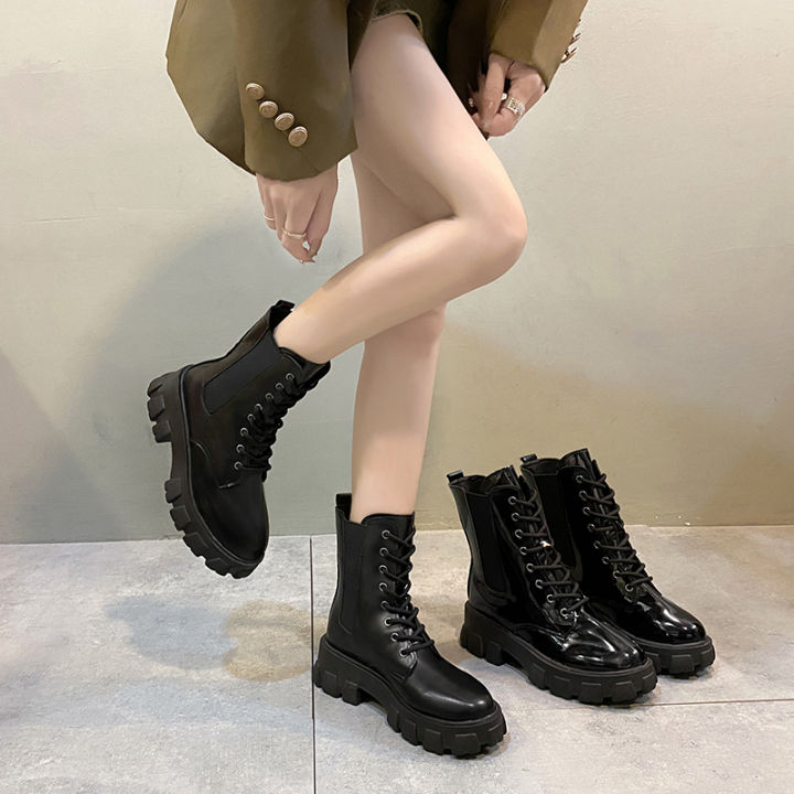 2025%20New%20Fashion%20Thick%20Sole%20Thick%20Heel%20Women's%20Boots%20Large%20Size%20Women's%20Shoes%20Black%20Platform%20Sole%20Small%20Short%20Boots%20-%20Image%203