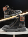 Men's high top denim boots, casual sports shoes, trendy and fashionable men's boots. 