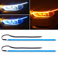 1Pc 12V LED DRL Car Running Light Flexible Waterproof Strip Auto Headlights White Turn Signal Brake Flow Lights Auto Parts. 