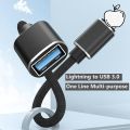 Lightning USB 3.0 OTG Adapter for iPhone, i-OS USB Camera Adapter, USB Socket OTG Data Sync Cable Supports Camera, Supports USB Flash Drive, Card Reader, Mouse, Keyboard. 