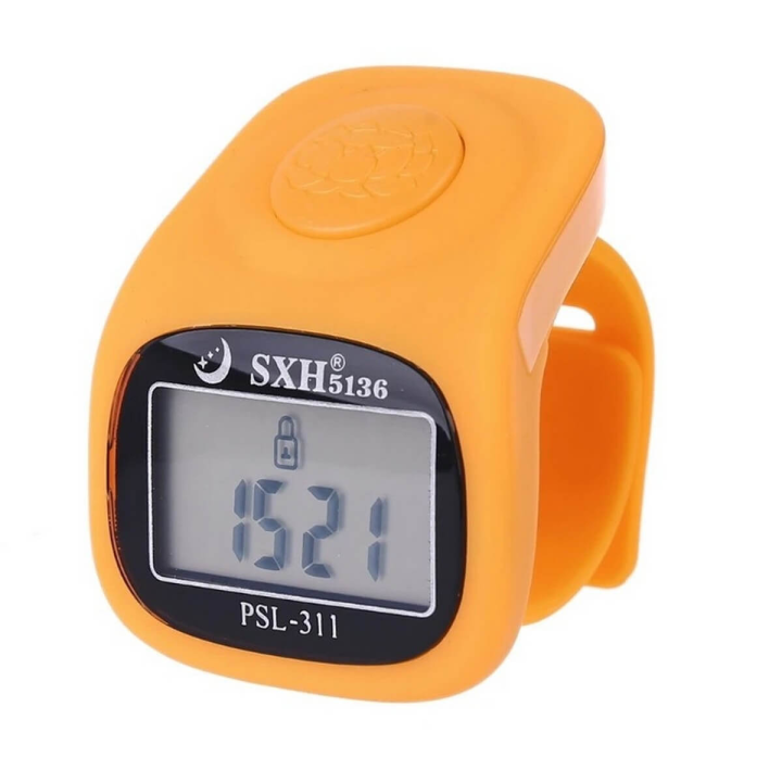 Multifunctional Digital Tasbeeh / Tasbih Counter PSL‑311 with 8 Channel 5‑Digit LCD Display, LED Backlight & Beep Buzzer Reminder | Finger Ring Tally Clicker with Clock & Key Lock | Ergonomic Silicone Ring | Portable Zikr Counter | Hajveri Traders
