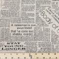English newspaper design cotton mixed with linen, width 60 inches. 