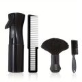 4pcs Professional Barber Brush Set Neck Duster Beard Haircut Comb Water Spray Bottle Anti-Static Beard Shaving Supplies Salon. 