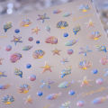 Bottled Bagged Stars Swimming Rings Rainbow Jellyfish Bubbles Stars Summer Ocean Self Adhesive Nail Art Sticker Manicure Decal.