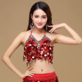 Sequin Halter Bra Top Salsa Belly Dance Boho Festival Clubbing Tribal Bra BH Top Lady Shiny Sequins Bra Top.