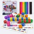 Montessori Math Toys 10 Colors Rainbow Link Cubes Snap Blocks Stacking Game Educational Learning Toys For Children Diy 3D Puzzle.