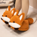 Cute Red Panda Fox Shoes Women Men Winter Slippers Warm Plush Soft Sole Girls Indoor Home Floor Slipper Women Cartoon Footwear. 