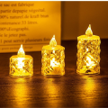 6/12/24pcs Beautiful And Elegant 3pcs Battery-Powered Flameless Candle Lights, For Weddings, Parties, Christmas Decoration. 
