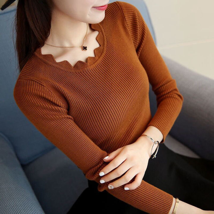 2024%20Fashion%20Long%20Sleeve%20Elegant%20O-neck%20Women%20Sweater%20Autumn%20Solid%20Slim%20Knitted%20Tops%20Winter%20Casual%20Pullover%20Jumper%20-%20Image%203