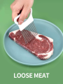 Effortlessly Slice Onions with this 1pc Colorful Onion Slicer Kitchen stainless steel potato chip onion holder. 