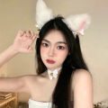 Fashion Fox Cat Ear Hair Band Popular Plush Cat Ear Headband Black White Soft Hairband with Bells Party Cosplay Hair Accessories. 